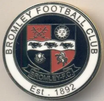 футбольний клуб Бромлі (Англія) офіц. ЕМАЛЬ / Bromley FC, England football badge