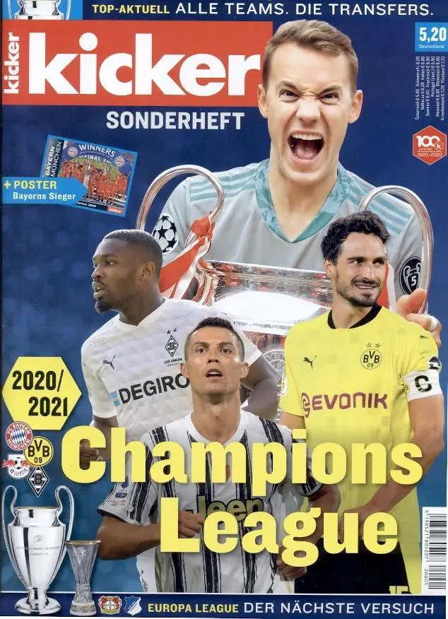 Футбол,Ліга Чемпіонів 2020-21,спецвидання Кікер /Kicker Champions league preview