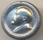Ленін=Ленин метал коло=круг білий голка алюм. / Vladimir Lenin, ussr white badge