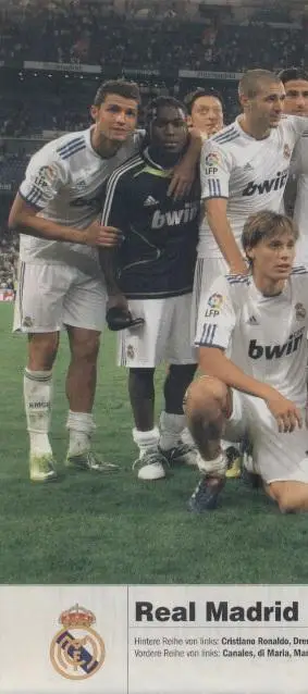 постер А4 футбол Реал Мадрид (Іспанія) 2010 / Real Madrid, Spain football poster