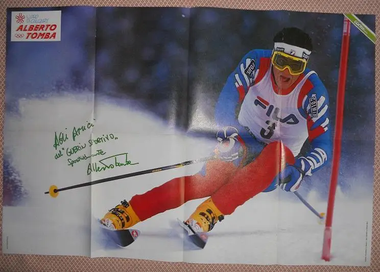 постер А1 гірські лижі Альберто Томба (Італія /Alberto Tomba alpin skiing poster