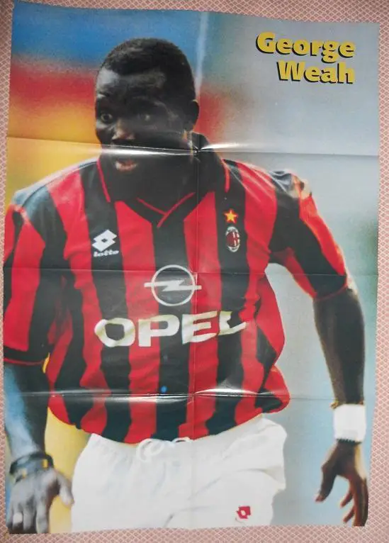 постер А0 футбол Джордж Веа/Weah,Мілан /Дж.Віаллі/Vialli,Ювентус football poster