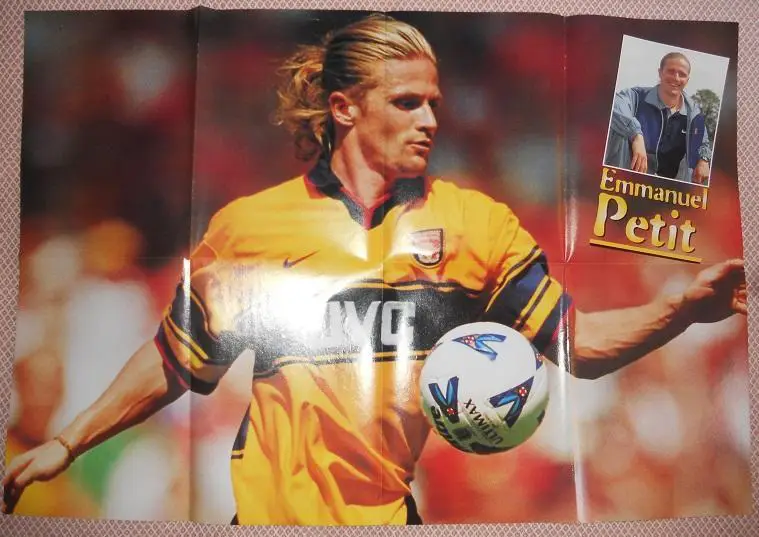 постер А0 футбол Е.Петі/Petit,Арсенал /Д.Жинола/Ginola,Тоттенхем football poster
