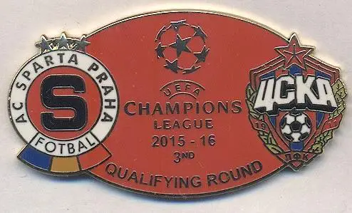 матч Спарта/Sparta Prague Czech/Чехія-ЦСКа/CSKa Rus. 2015d ЕМАЛЬ match pin badge
