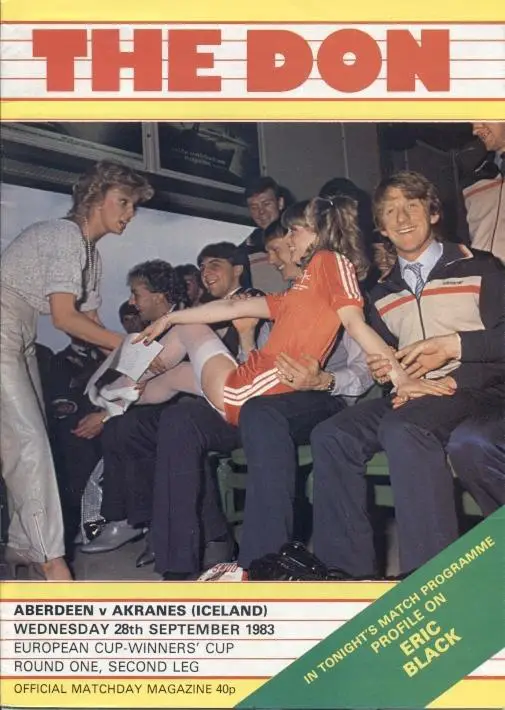 прог.Aberdeen FC Scotland/Шотландія-IA Akranes Iceland/Ісланд.1983 match program