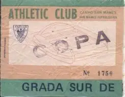 білет Іспанія Кубок Copa Espana Athletic Bilbao-? 198... entrada match ticket