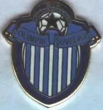 футбол.клуб Олімпік Баку (Азербайджан)2 ЕМАЛЬ/Olimpik FC,Azerbaijan football pin