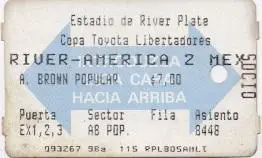 білет CA River Plate Argentina-America Mexico Libertadores cup 200? match ticket