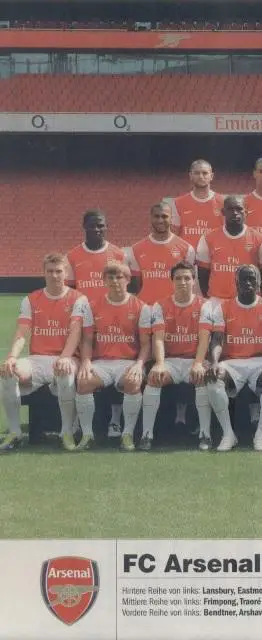 постер А4 футбол Арсенал (Англія) 2010/FC Arsenal London,England football poster