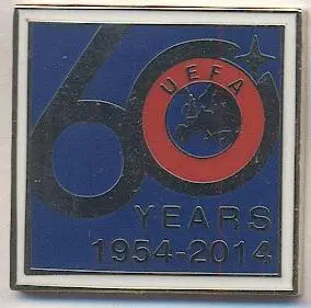УЄФА, конфедерація футболу, ювілей 60, №2 ЕМАЛЬ /UEFA football confederation pin