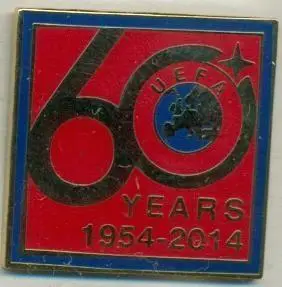 УЄФА, конфедерація футболу, ювілей 60, №3 ЕМАЛЬ /UEFA football confederation pin