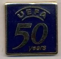 УЄФА,конфедерація футболу,ювілей 50,офіц. ЕМАЛЬ /UEFA football confederation pin