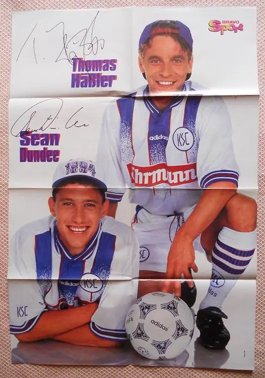 постер А1 футбол Штутгарт Stuttgart (Німеч. /Хесслер+Данді Hassler+Dundee poster 1