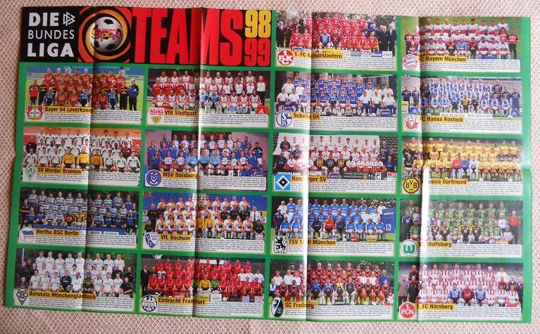 постер А1 футбол Баварія 1998/Бундесліга-всі команди (Німеччина FC Bayern poster 1