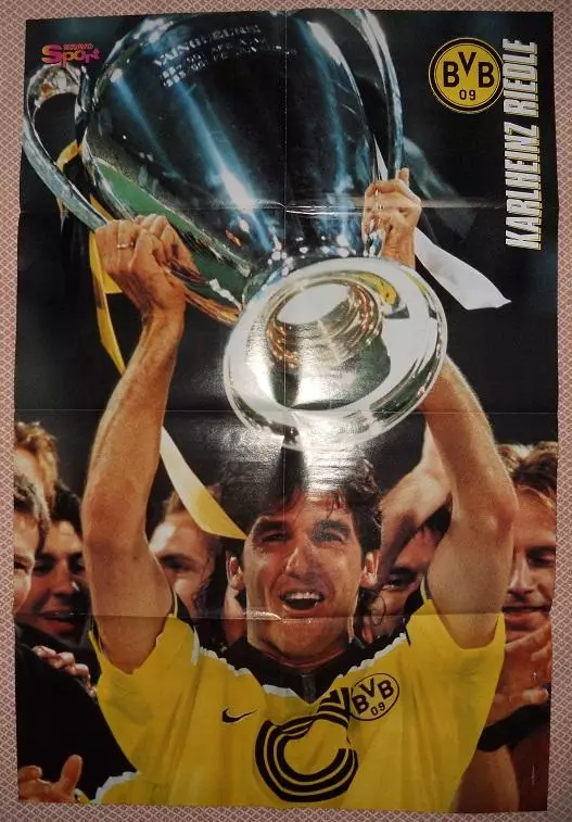 постер А1 футбол К-Х.Рідлє (Боруссія Д,Німеч./K-H.Riedle,Germany football poster