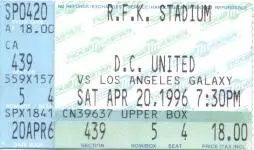 білет США чемпіонат 1996a championship USA-MLS LA Galaxy*-DC United match ticket