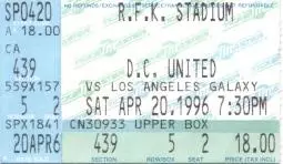 білет США чемпіонат 1996b championship USA-MLS LA Galaxy*-DC United match ticket