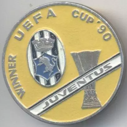 футбол.клуб Ювентус (Італія)2 1990 алюміній / FC Juventus, Italy football badge