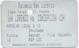 білет San Lorenzo,Argentina- Concepcion,Chile Libertadores cup 199? match ticket