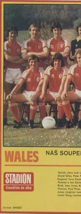 постер А4 футбол збірна Уельс 1980 Стадіон / Wales national football team poster