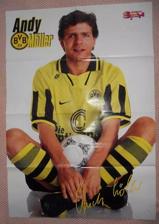 постер А1 футбол Енді Мьоллер (Німеччина)1 / Andy Moller,Germany football poster