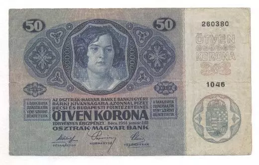 Австро-Угорщина банкнота 50 крона 1914 VG / Austria-Hungary banknote 50 krone 1