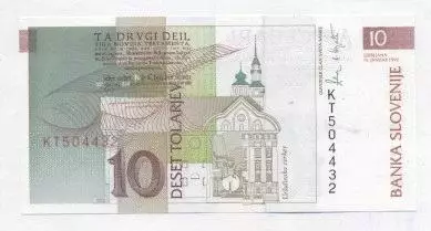 Словенія банкнота 10 толар 1992 UNC / Slovenia banknote 10 tolar 1992 1