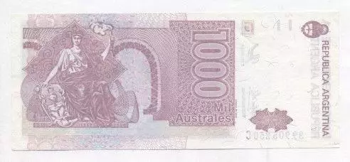 Аргентина банкнота 1000 аустраль 1988 AUNC /Argentina banknote 1000 austral 1988 1