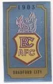 наклейка блискуча футбол Бредфорд Сіті (Англія) /Bradford C.England logo sticker