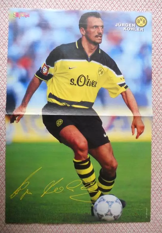 постер А3 футбол Юрген Колер (Німеччина) / Jurgen Kohler,Germany football poster