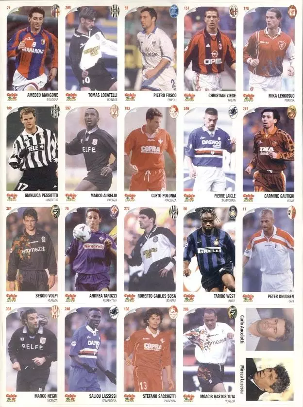 наклейки 21 шт.футболісти Серія А (Італія)2 / Serie A, Italy 21 players stickers