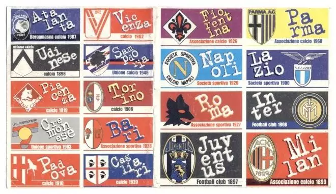 наклейка футбол Серія А (Італія) / Serie A Calcio 1990s, Italy logos sticker
