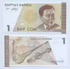 Киргизстан банкнота 1 сом 1994 UNC / Kyrgyzstan banknote 1 som 1994