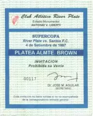 білет River Plate Argentina-Santos FC Brazil Supercopa cup 1997 match ticket