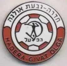 футбол.клуб Хапоель Хадера (Ізраїль)2 ЕМАЛЬ / Hapoel Hadera, Israel football pin