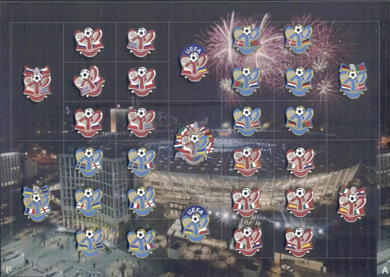 Чемп-т Європи 2012,колекція матчі (31шт) ексклюзив /Euro 2012 matches pin badges