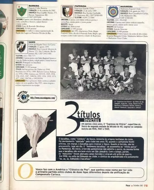 Бразилія, футбол.клуби-500 спецвид.Плакар /Placar-500 best Brazil football clubs 1