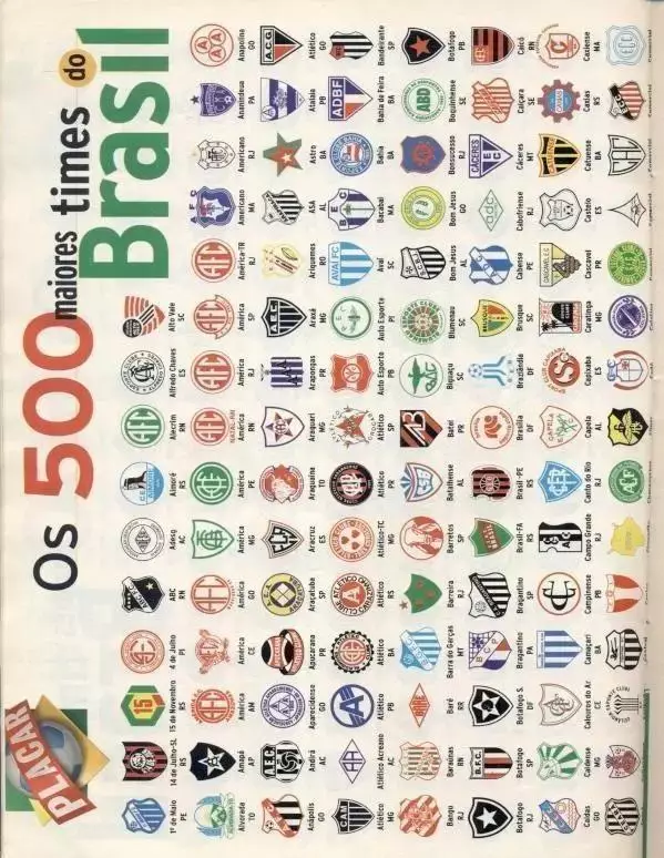 Бразилія, футбол.клуби-500 спецвид.Плакар /Placar-500 best Brazil football clubs 2