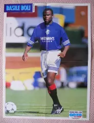постер А2 футбол Базіль Болі (Франція) / Basile Boli, France football poster