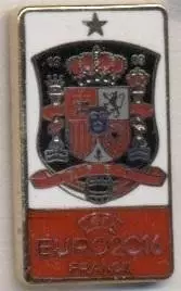 Іспанія, федерація футболу,Євро-16 №1 ЕМАЛЬ /Spain football federation pin badge