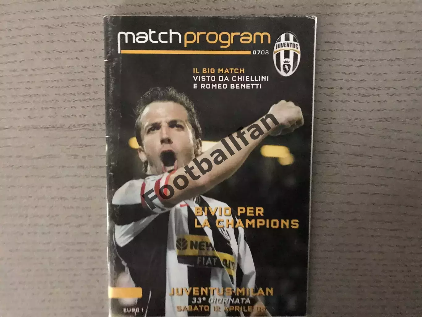 Ювентус Турин - Милан 12.04.2008 год. Постер Кьеллини