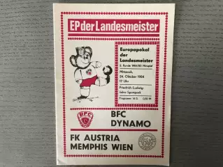 Динамо Берлин , ГДР ( Германия ) - Аустрия Вена , Австрия 24.10.1984