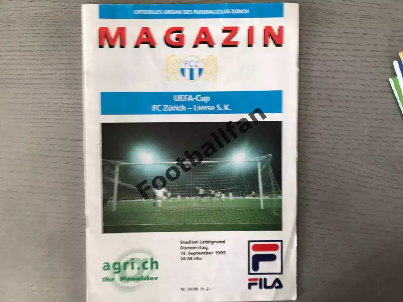 Цюрих Швейцария - Льерс Бельгия 16.09.1999