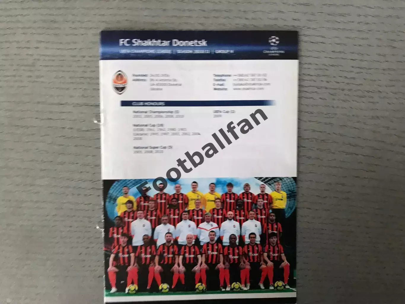 Представление Шахтер Донецк , Украина в Лиге Чемпинов 2010-2011 г.г.