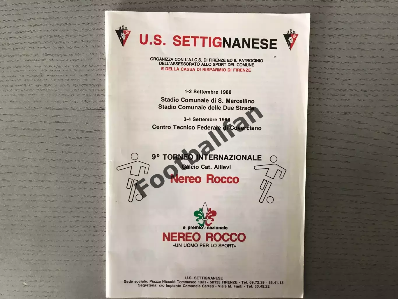 Межд.турнир во Флоренции ( Италия) 1-4.09.1988 год . С участием Динамо Киев