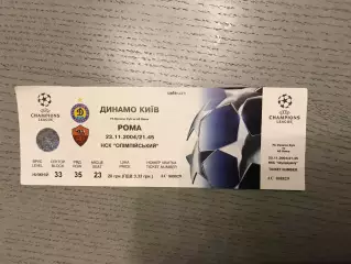 Динамо Киев , Украина - Рома Рим , Италия 23.11.2004