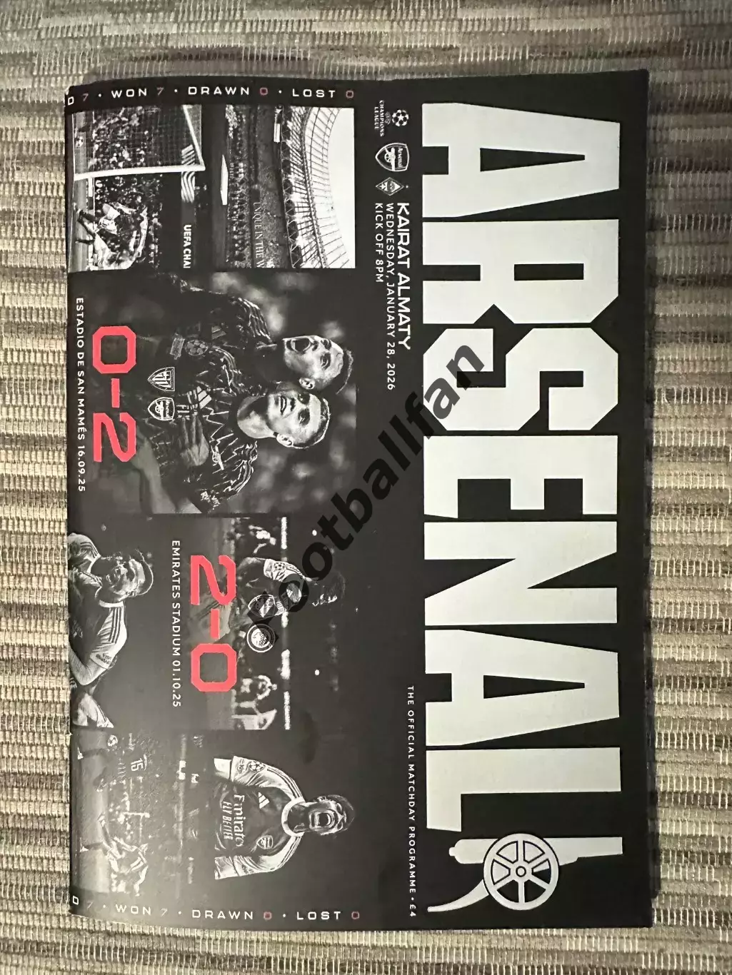 Арсенал Лондон , Англия - Кайрат Алматы , Казахстан 28.01.2026