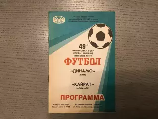 Динамо Киев - Кайрат Алма Ата 02.08.1986