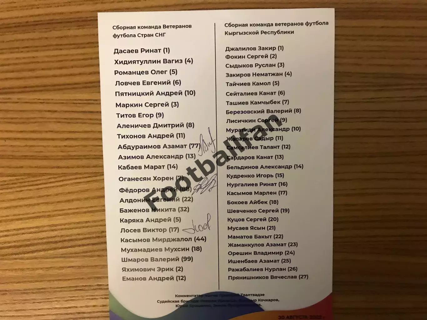 Матч Легенд . Кыргызстан - сборная ветеранов футбола стран СНГ . 30.08.2022 1