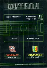 Кривбасс Кривой Рог - Закарпатье Ужгород 07.04.2002